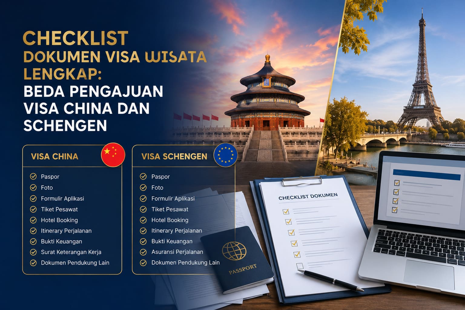 ceklist visa china dan schengen